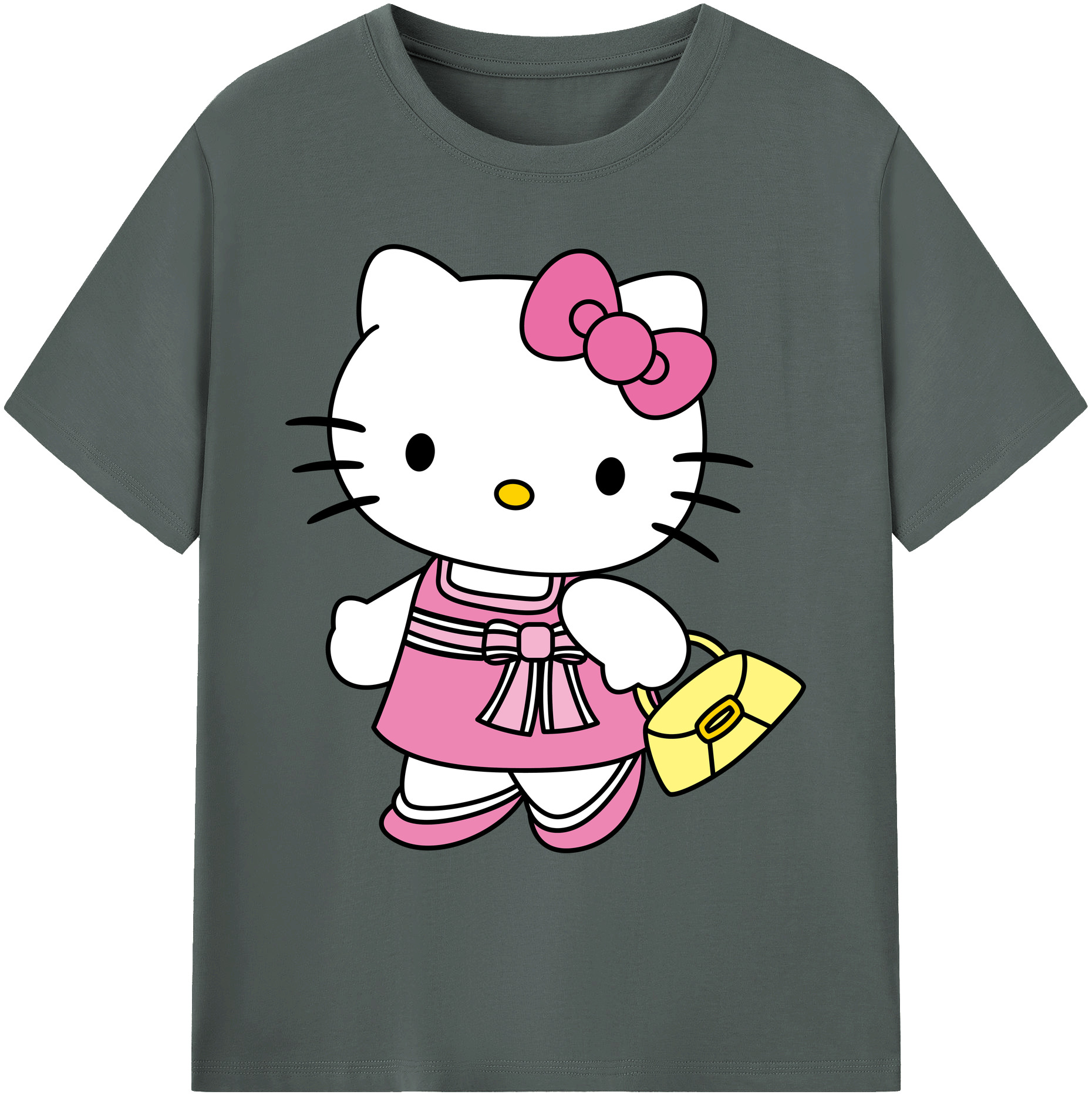 （画像用） Hello Kitty ハローキティ 綿100％ メンズ半袖Tシャツ｜肌触りやわらか＆通気性